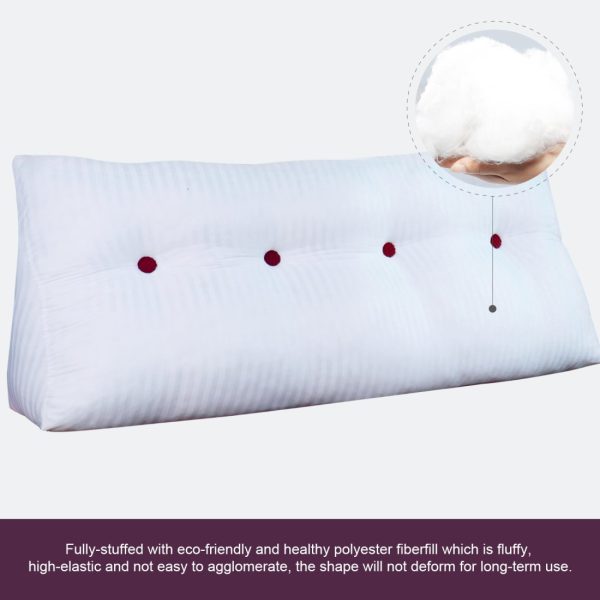 Back Pillow For Bed Wedge Cushion Bolster Corduroy Purple - obrazek 13