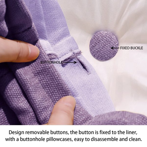 Back Pillow For Sleeping Big Wedge Cushion Linen Purple - obrazek 9