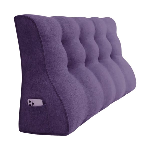 Back Pillow For Sleeping Big Wedge Cushion Linen Purple - obrazek 11