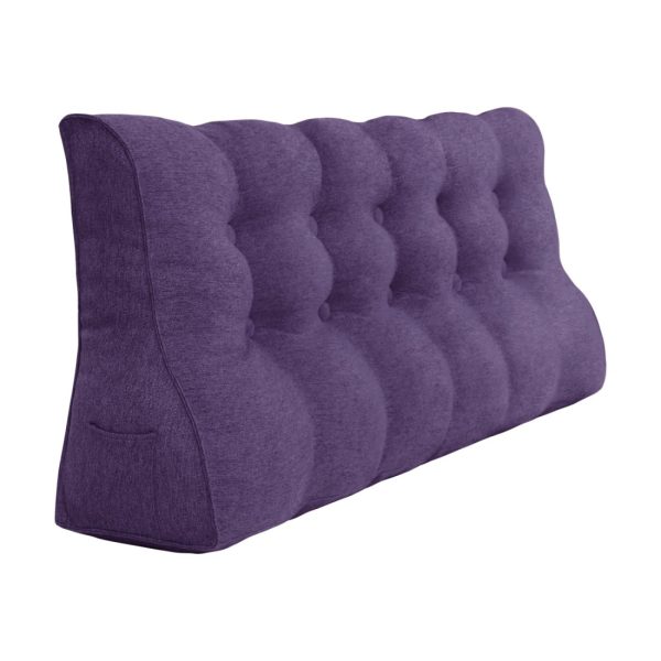 Back Pillow For Sleeping Big Wedge Cushion Linen Purple - obrazek 12