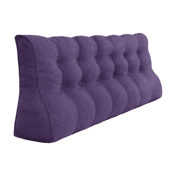Back Pillow For Sleeping Big Wedge Cushion Linen Purple - obrazek 13
