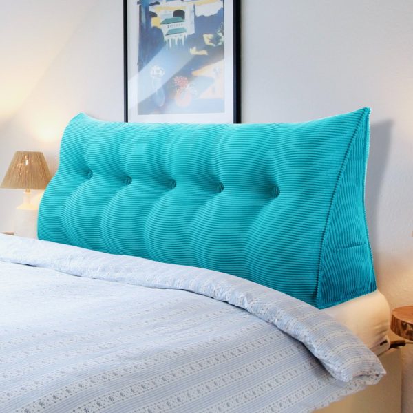 Back Support Cushion Beautiful Bed Pillow Corduroy Azure – Bild 4