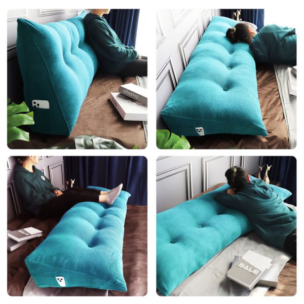 Back Support Cushion Beautiful Bed Pillow Corduroy Azure – Bild 7