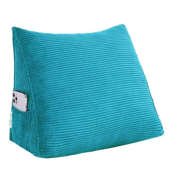 Back Support Cushion Beautiful Bed Pillow Corduroy Azure – Bild 15