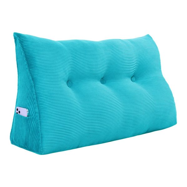 Back Support Cushion Beautiful Bed Pillow Corduroy Azure – Bild 17