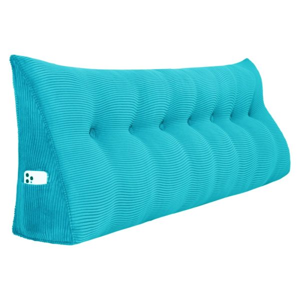 Back Support Cushion Beautiful Bed Pillow Corduroy Azure – Bild 20