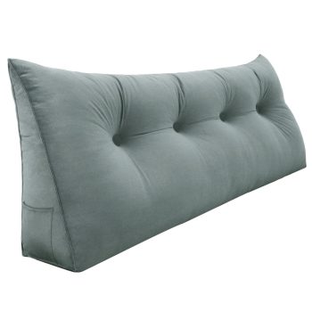 Cuscino di lettura con schienale grande per divano letto in velluto grigio