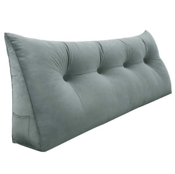 Große Rückenlehne Kissen Lesen Kissen für Sofa Bett Samt Grau