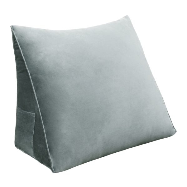 Big Backrest Pillow Reading Cushion For Sofa Bed Velvet Grey – Bild 13