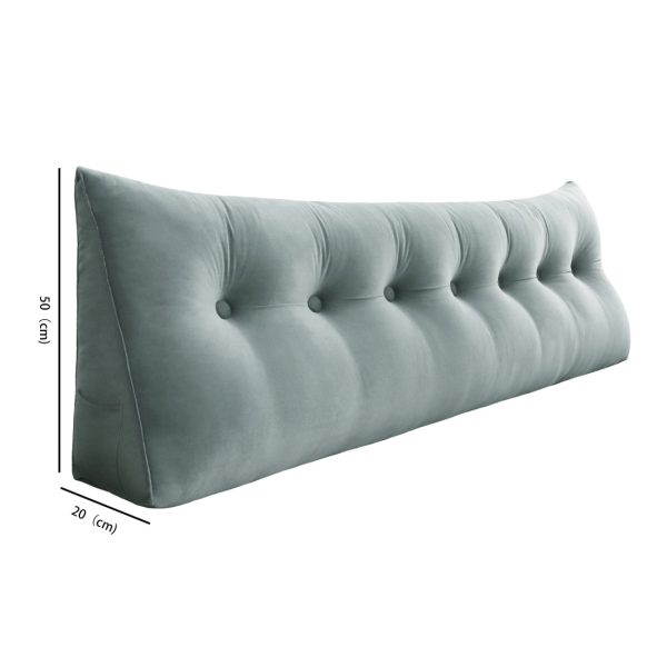 Big Backrest Pillow Reading Cushion For Sofa Bed Velvet Grey – Bild 18