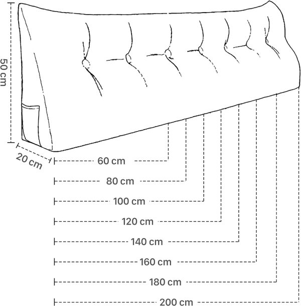 Big Bed Reading Pillow Functional Headboard Velvet Brown – Bild 3