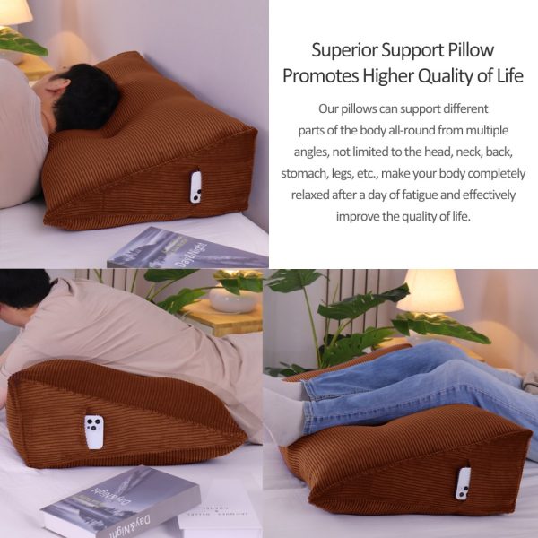 Bolster Pillow Beautiful Headboard Cushion Corduroy Brown - obrazek 9