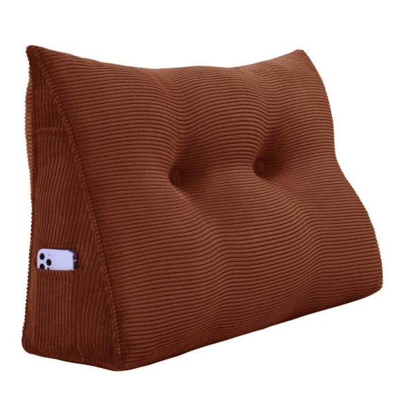 Bolster Pillow Beautiful Headboard Cushion Corduroy Brown - obrazek 16