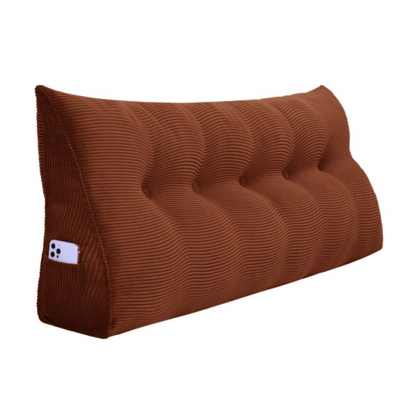 Bolster Pillow Beautiful Headboard Cushion Corduroy Brown - obrazek 18