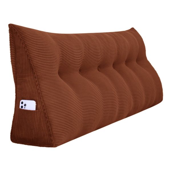 Bolster Pillow Beautiful Headboard Cushion Corduroy Brown - obrazek 19