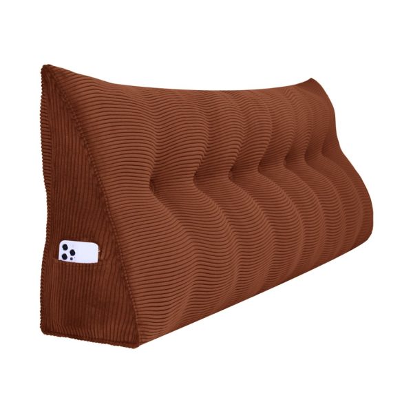 Bolster Pillow Beautiful Headboard Cushion Corduroy Brown - obrazek 20