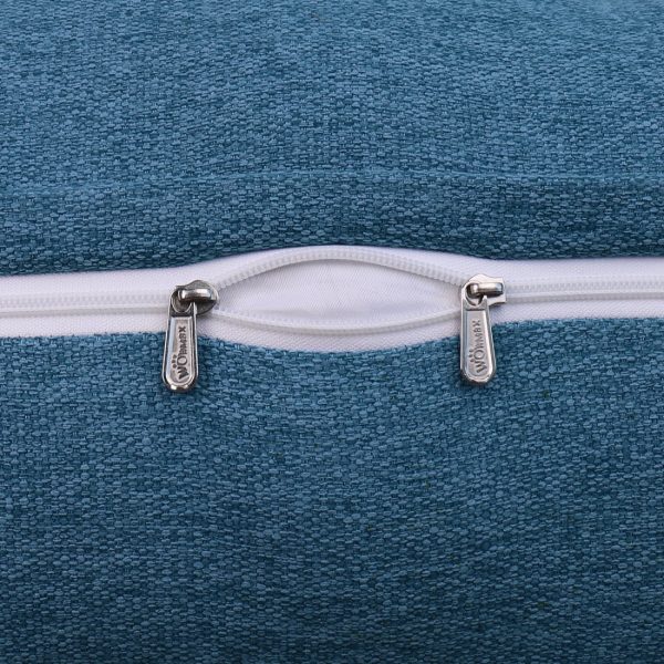 Bed Headboard Cushion Large Wedge Bolster Linen Blue – Bild 9