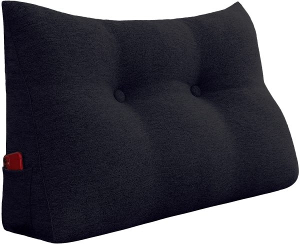 Big Pillow For Bed Headboard Large Cushion Linen Black – Bild 11