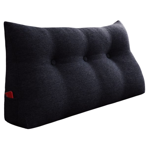 Big Pillow For Bed Headboard Large Cushion Linen Black – Bild 12