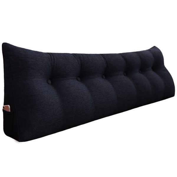 Big Pillow For Bed Headboard Large Cushion Linen Black – Bild 14