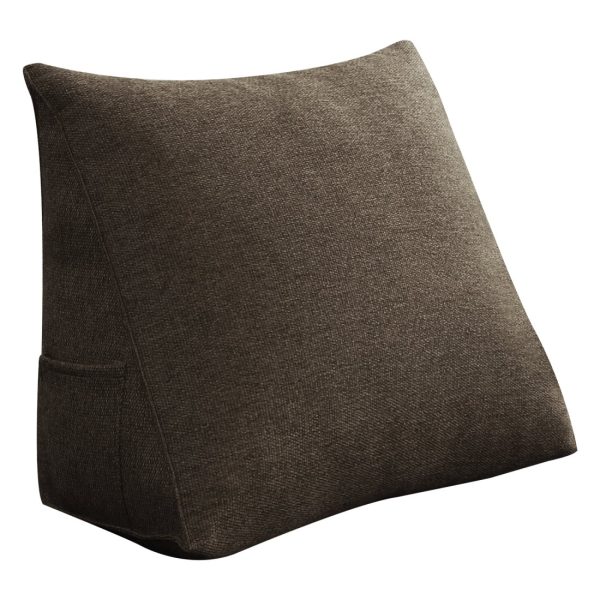 Cushion For Headboard Bed Reading Pillow Linen Brown - obrazek 12