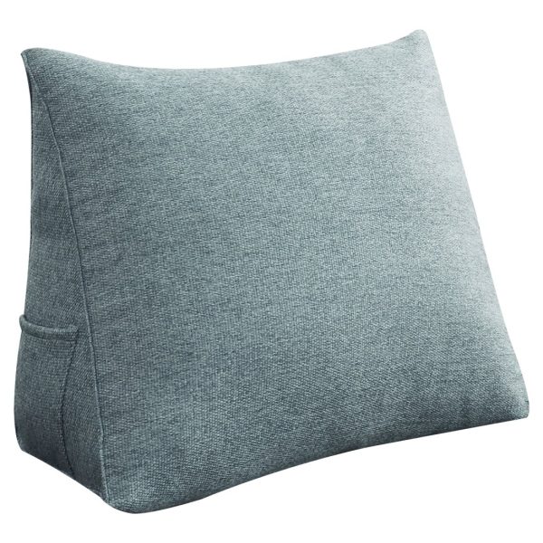 Headboard Pillow Big Wedge Bolster Cushion Linen Grey - obrazek 13