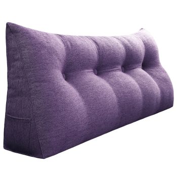 Headboard Decorative Pillow Big Wedge Cushion Linen Purple