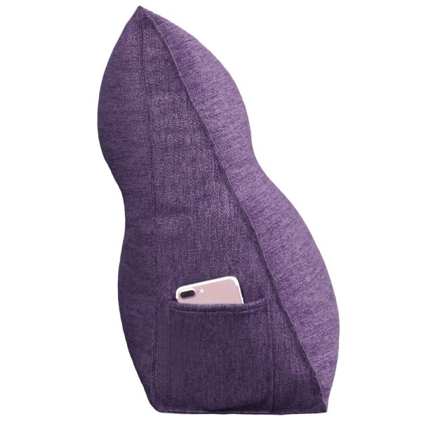 Headboard Decorative Pillow Big Wedge Cushion Linen Purple – Image 6