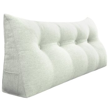 Großes Rückenkissen für Bett Big Wedge Kissen Leinen Weiß