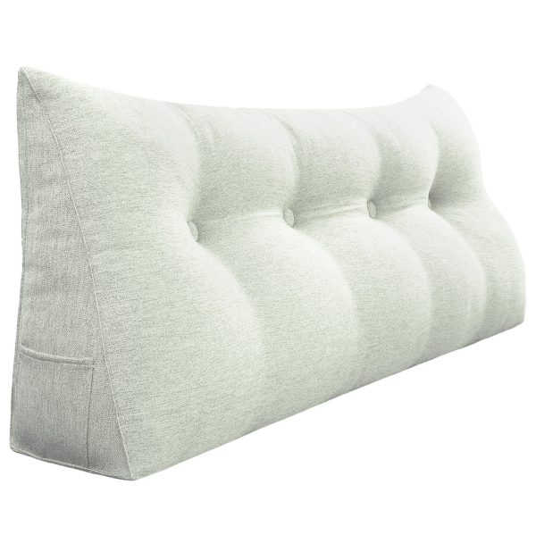 Grand Oreiller de dos pour le lit Grand Coussin Coussin Lin Blanc
