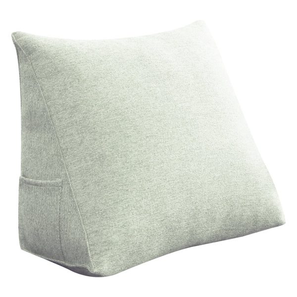 Large Back Pillow For Bed Big Wedge Cushion Linen White – Image 10