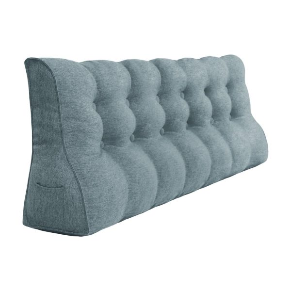 Large Headboard Cushion Wedge Pillow Linen Grey - Imagem 13