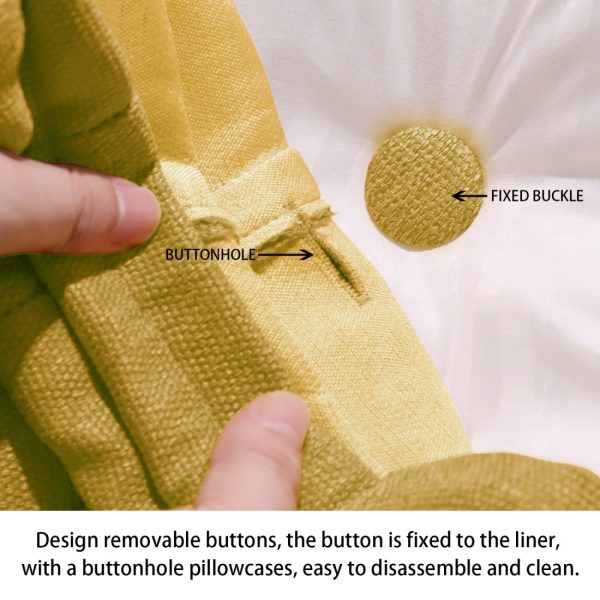 Large Triangle Pillow Wedge Bed Reading Cushion Linen Yellow - Imagen 9