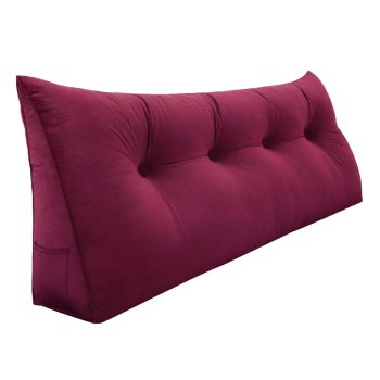 Wedge Bolster Pillow Headboard Cushion Velvet Burgundy