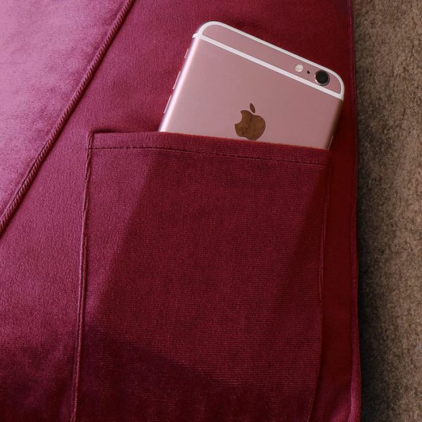Wedge Bolster Pillow Headboard Cushion Velvet Burgundy – Bild 11