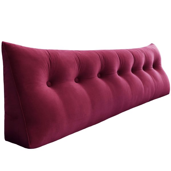 Wedge Bolster Pillow Headboard Cushion Velvet Burgundy – Bild 17