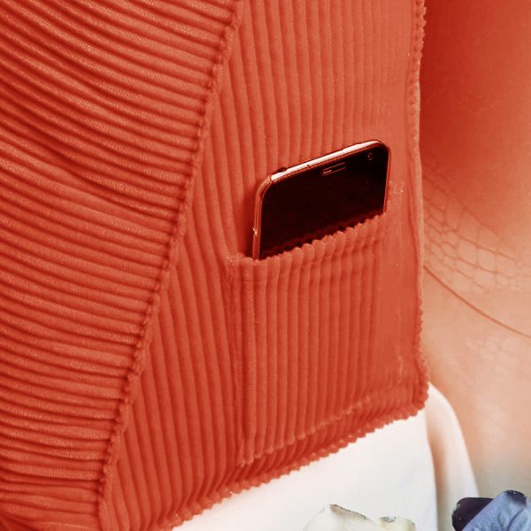 Triangular Pillow Nice Headboard Cushion Corduroy Orange - Imagen 14