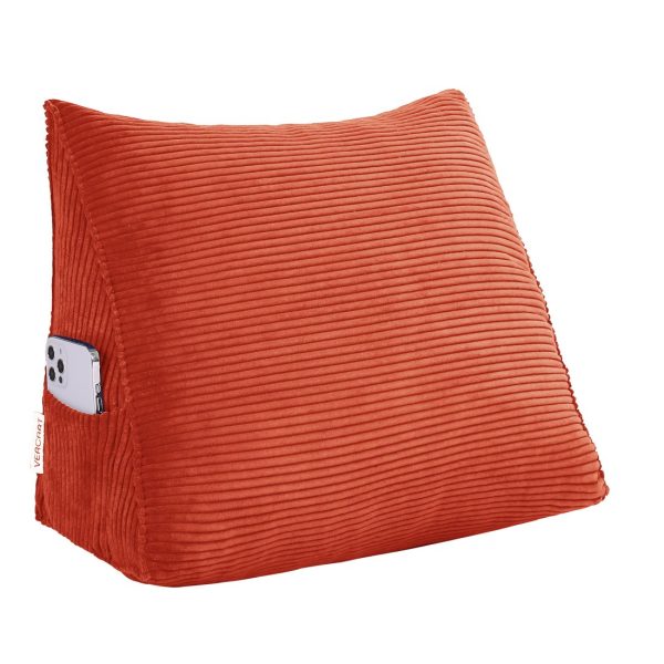 Triangular Pillow Nice Headboard Cushion Corduroy Orange - Imagen 15