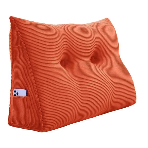 Triangular Pillow Nice Headboard Cushion Corduroy Orange - Imagen 16