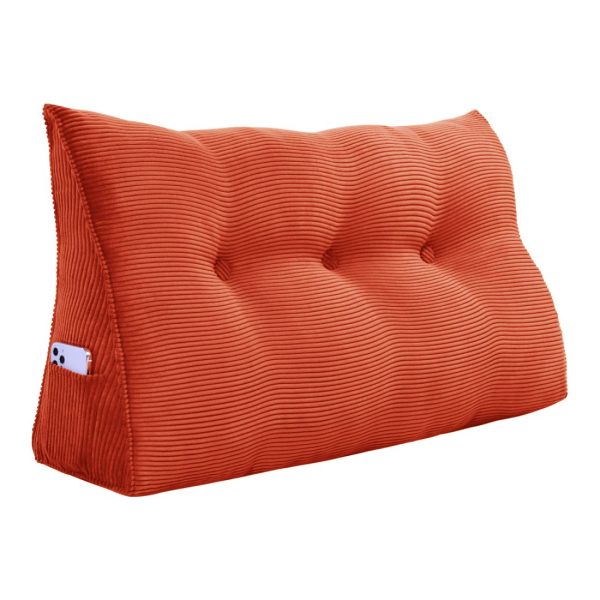 Triangular Pillow Nice Headboard Cushion Corduroy Orange - Imagen 17
