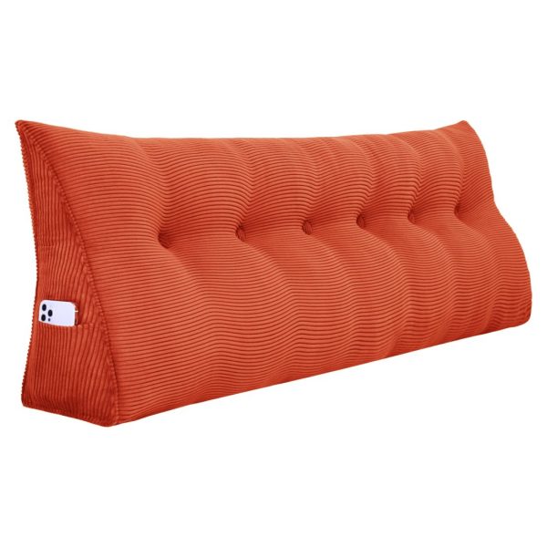 Triangular Pillow Nice Headboard Cushion Corduroy Orange - Imagen 18