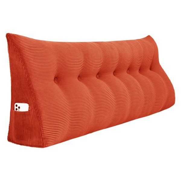Triangular Pillow Nice Headboard Cushion Corduroy Orange - Imagen 19