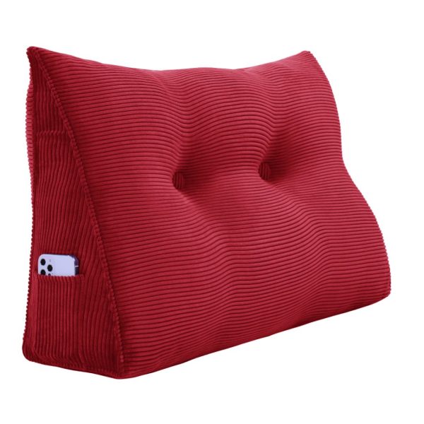 Triangular Wedge Pillow Bed Nice Big Cushion Corduroy Red – Bild 16