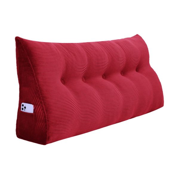 Triangular Wedge Pillow Bed Nice Big Cushion Corduroy Red – Bild 18