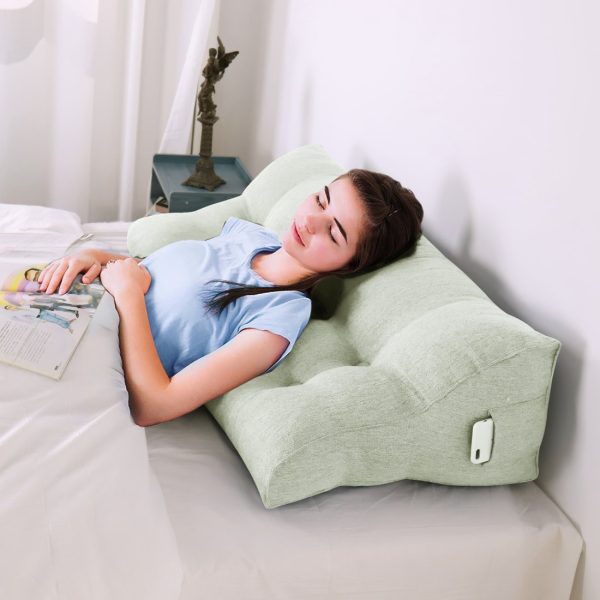 Wedge Bolster Pillow Backsupport Cushion Linen White – Bild 5