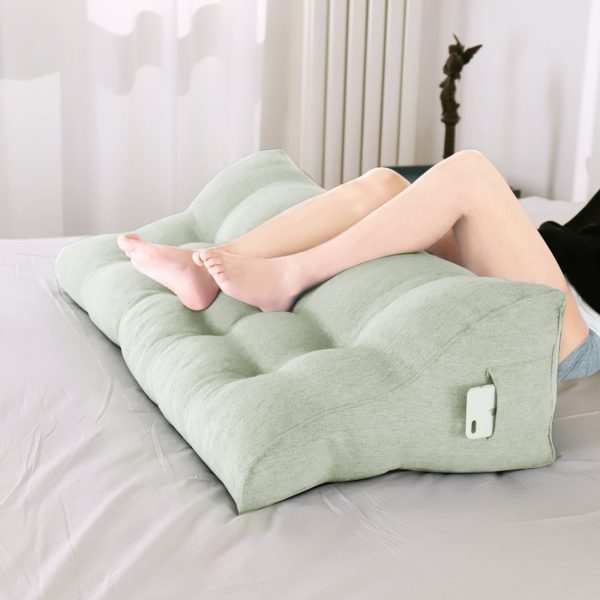 Wedge Bolster Pillow Backsupport Cushion Linen White – Bild 7
