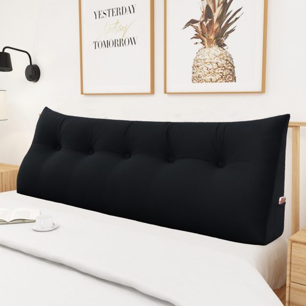 Big Wedge Reading Cushion Nice Headboard Pillow Velvet Black – Bild 4