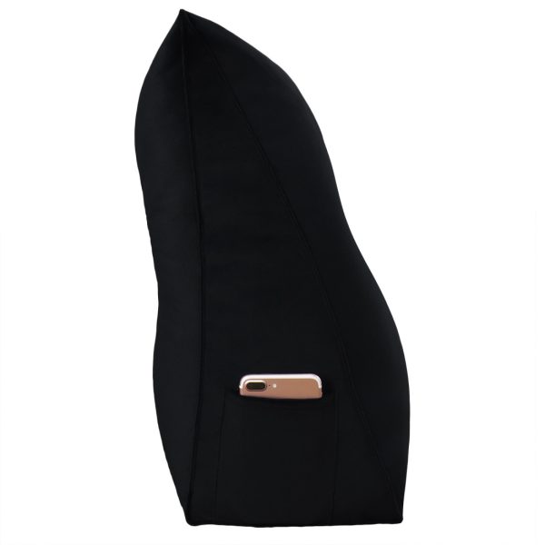 Big Wedge Reading Cushion Nice Headboard Pillow Velvet Black – Bild 15