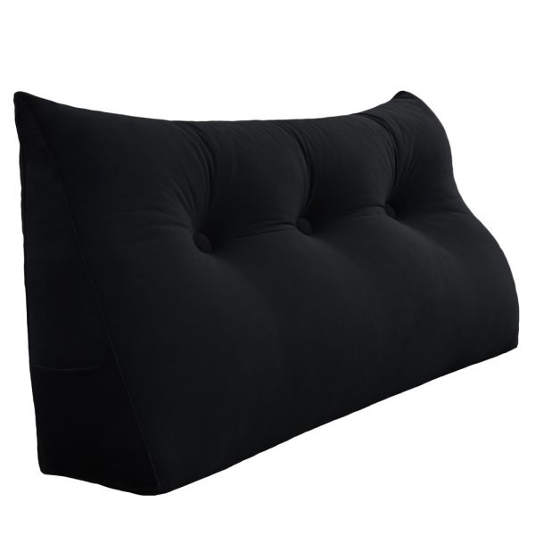 Big Wedge Reading Cushion Nice Headboard Pillow Velvet Black – Bild 18