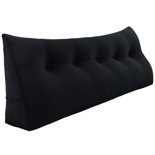 Big Wedge Reading Cushion Nice Headboard Pillow Velvet Black – Bild 19